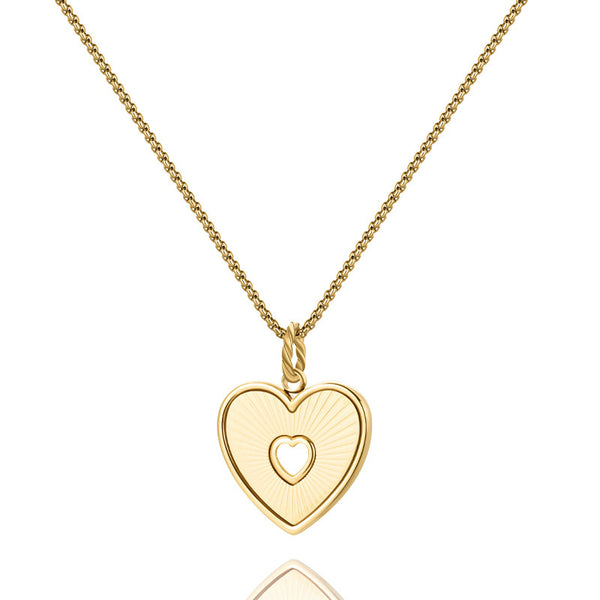 18K Gold Plated Double Heart Pendant Necklace