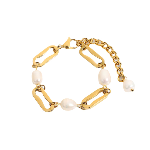 18K Gold Plated Baroque Freshwater Pearl Bracelet