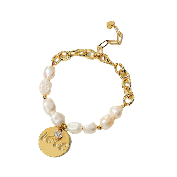 14K Gold Plated Love Letter Charm Bracelet