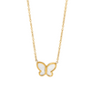 14K Gold Plated White Shell Butterfly Necklace