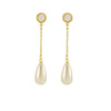 18K Gold Plated Pearl Pendant Earrings