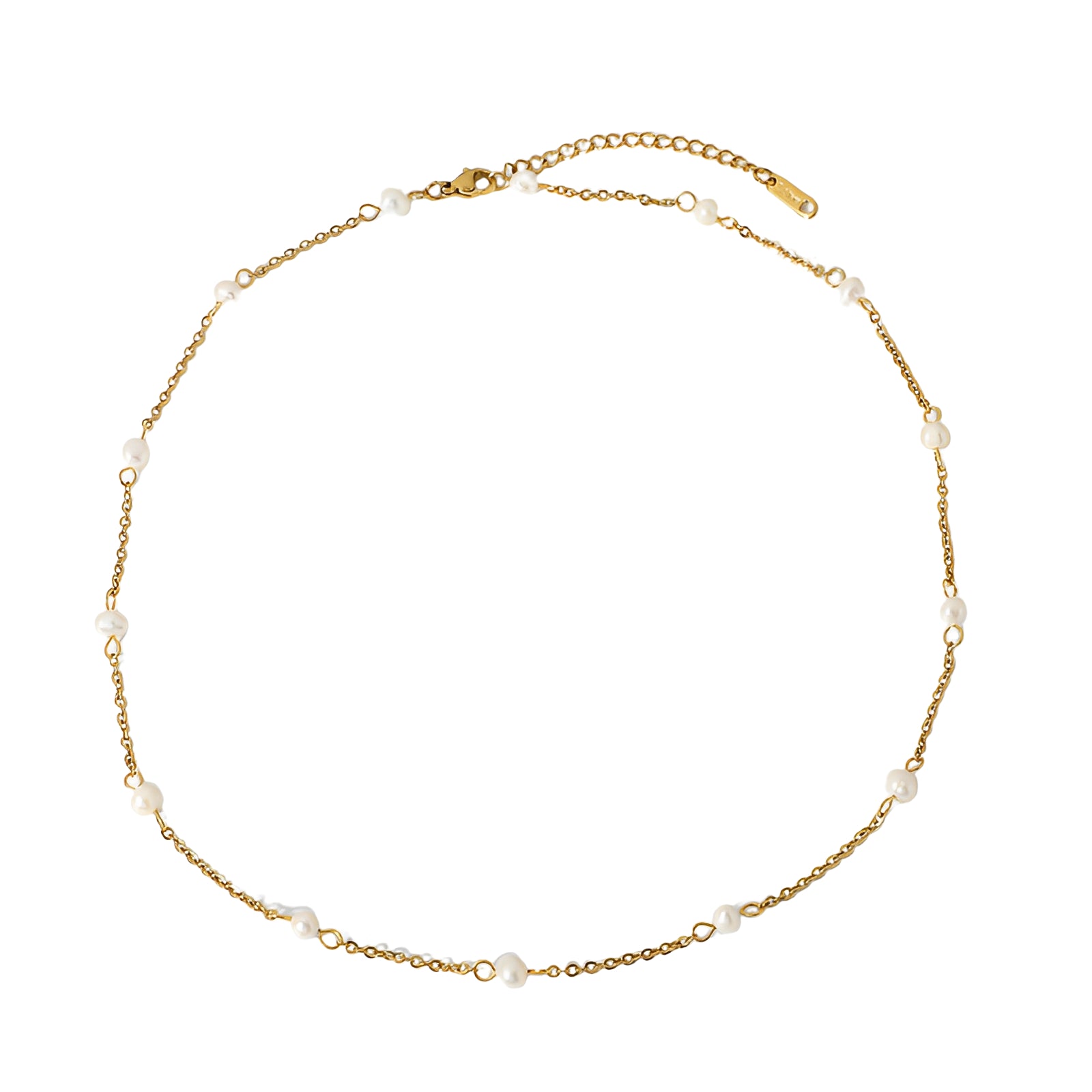 18K Gold Plated Freshwater Pearl Choker Necklace