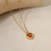 18K Gold Plated Heart Zirconia Pendant Necklace