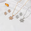 Snowflake minimalist style full diamond necklace earrings