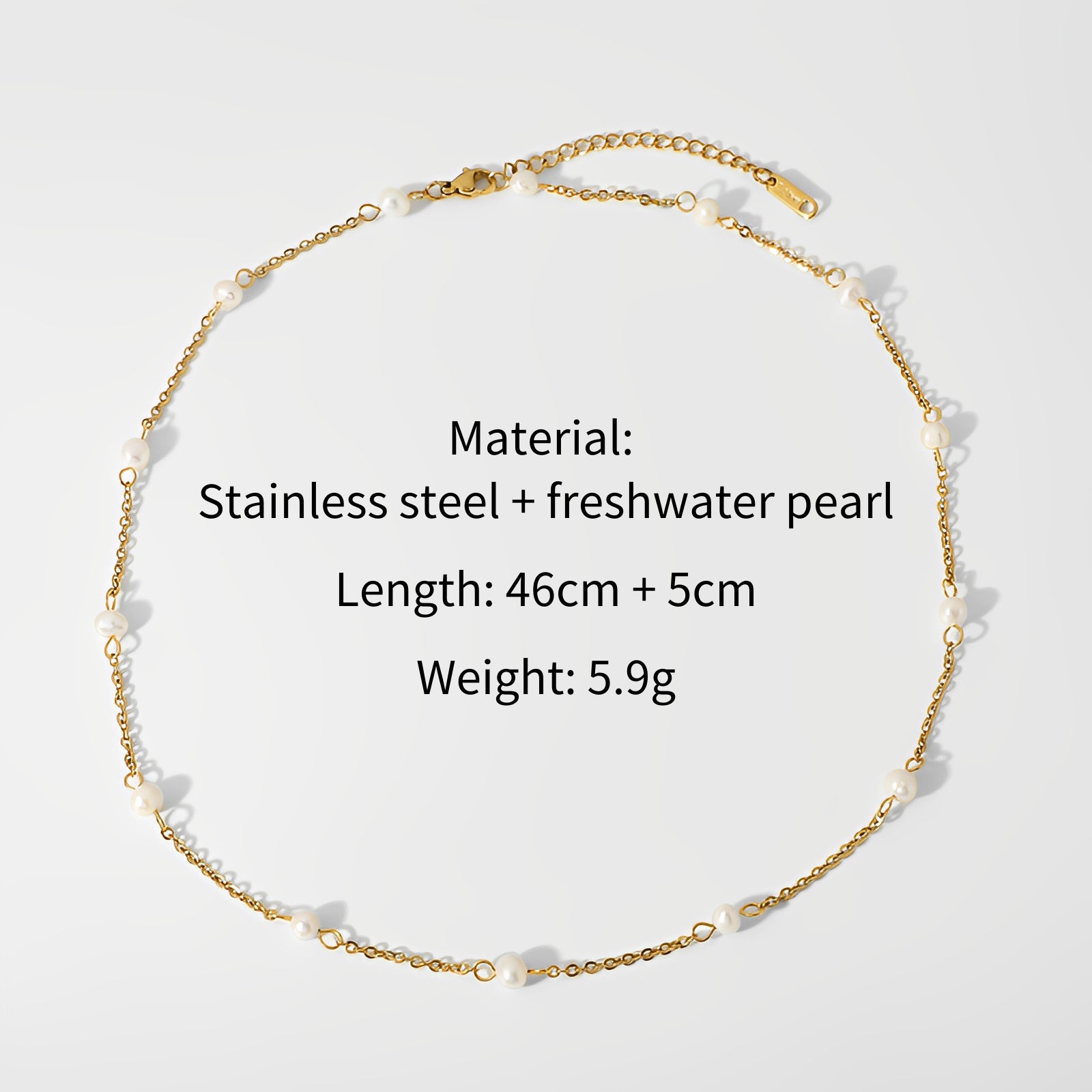 18K Gold Plated Freshwater Pearl Choker Necklace