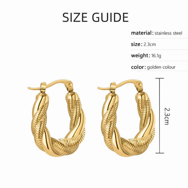 18K Gold Plated Twist Earrings