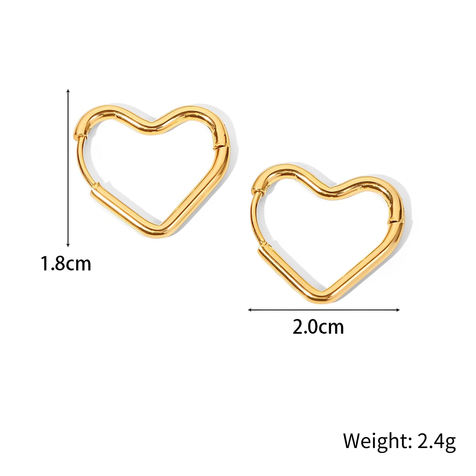 18K Gold Plated Love Stud Earrings