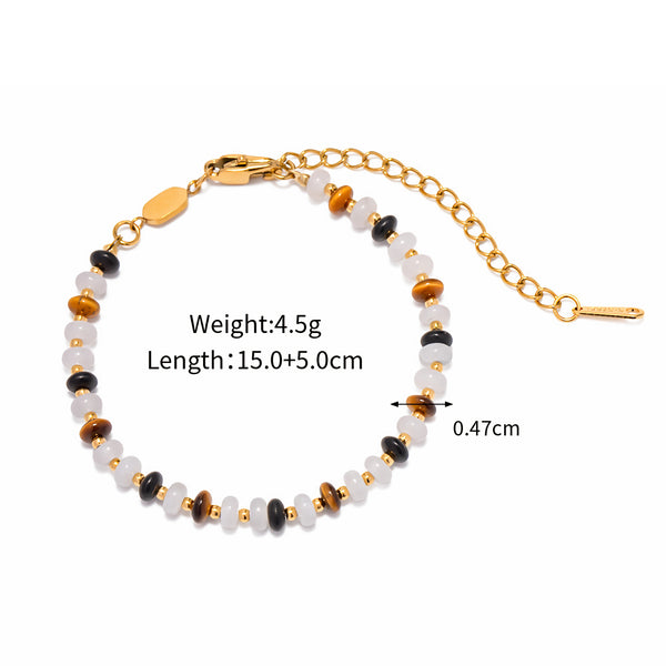 18K Gold Plated Natural Stone Bracelet