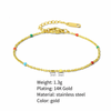 14K Gold Plated Colorful Bead Bracelet