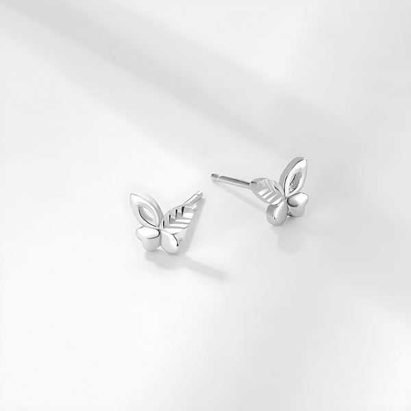 Sterling Silver Butterfly Stud Earrings