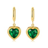 14K Gold Plated Heart Zirconia Pendant Earrings