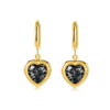 14K Gold Plated Heart Zirconia Pendant Earrings