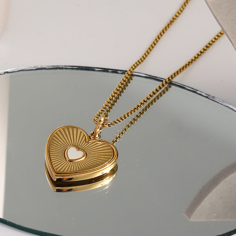 18K Gold Plated Double Heart Pendant Necklace