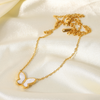 14K Gold Plated White Shell Butterfly Necklace