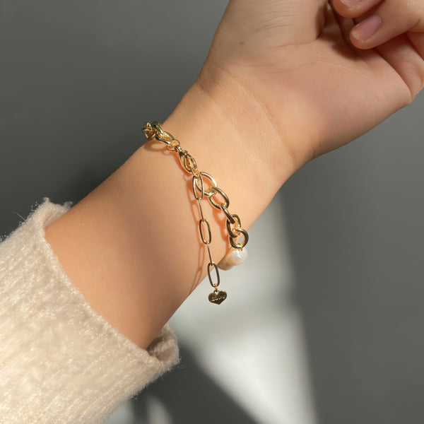 14K Gold Plated Love Letter Charm Bracelet