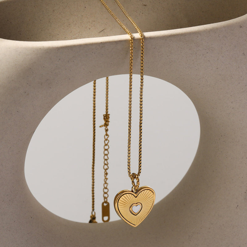 18K Gold Plated Double Heart Pendant Necklace