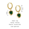 14K Gold Plated Heart Zirconia Pendant Earrings