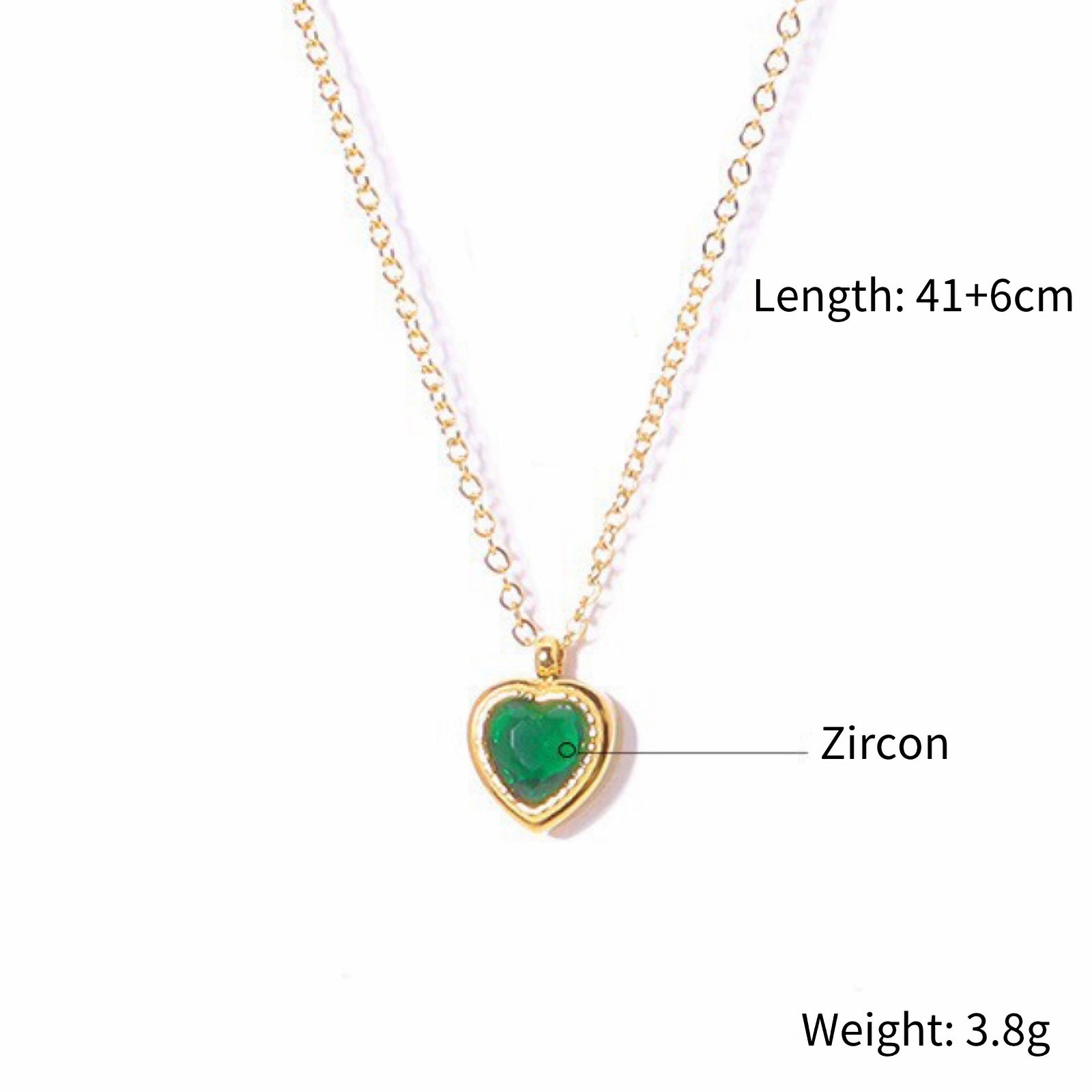 18K Gold Plated Heart Zirconia Pendant Necklace