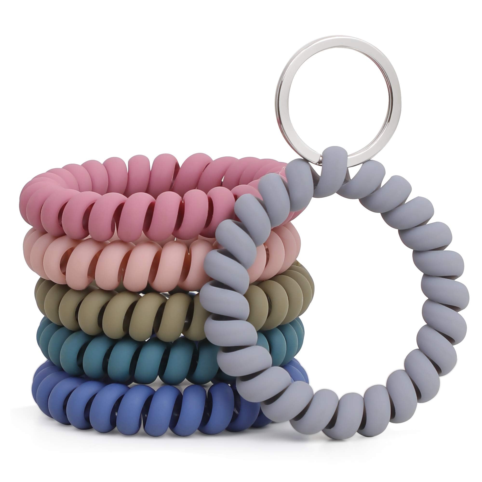 Flexible Spiral Wristband Keychain