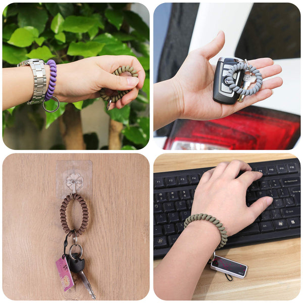 Flexible Spiral Wristband Keychain