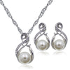 Pearl and diamond necklace earrings set