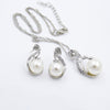 Pearl and diamond necklace earrings set