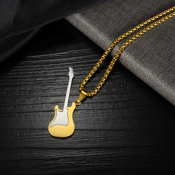 Guitar necklace pendant (gold, silver, black)