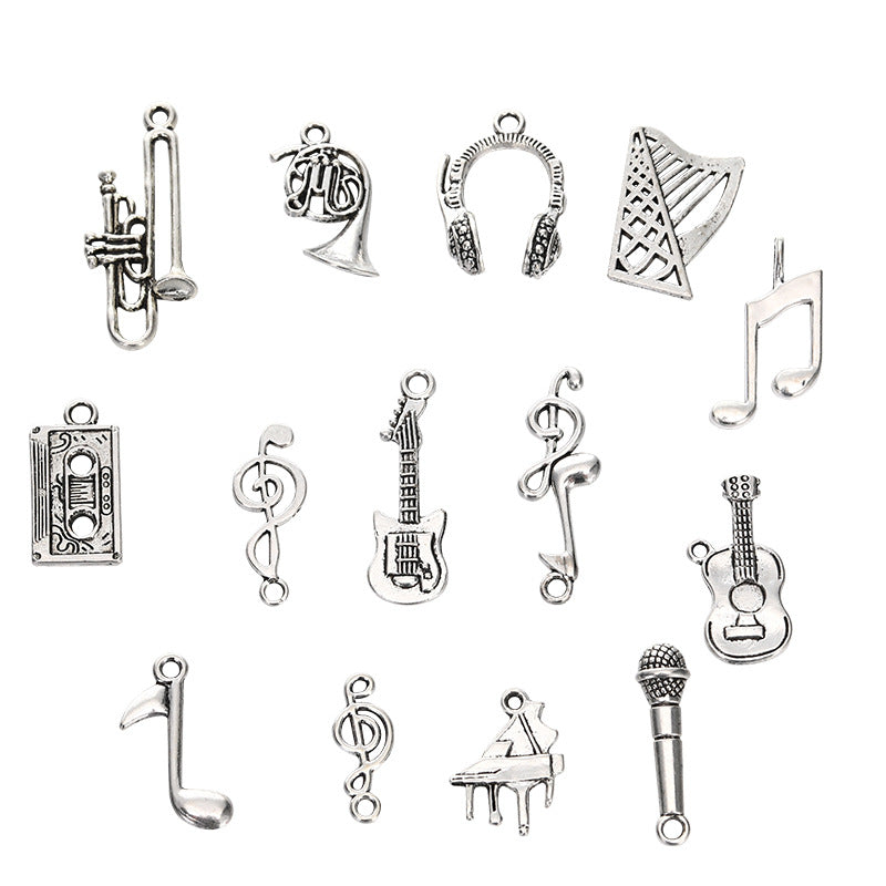 Antique silver music series pendant accessories