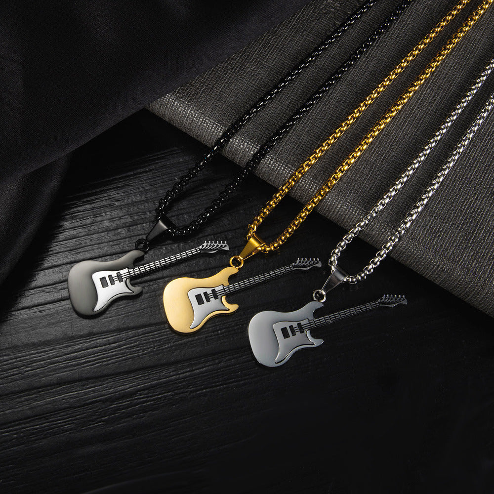 Guitar necklace pendant (gold, silver, black)