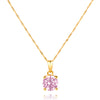 14K Gold Plated CZ Birthstone Necklace