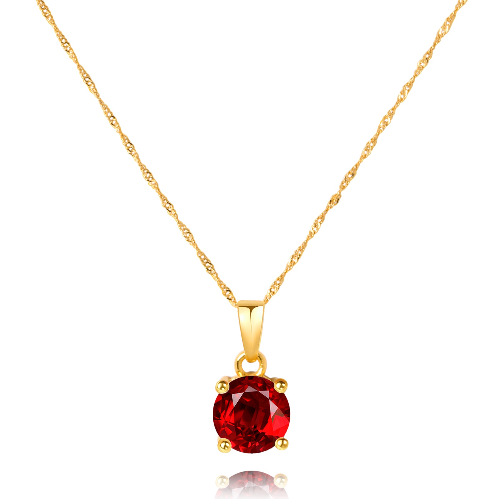 14K Gold Plated CZ Birthstone Necklace