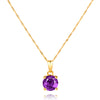 14K Gold Plated CZ Birthstone Necklace