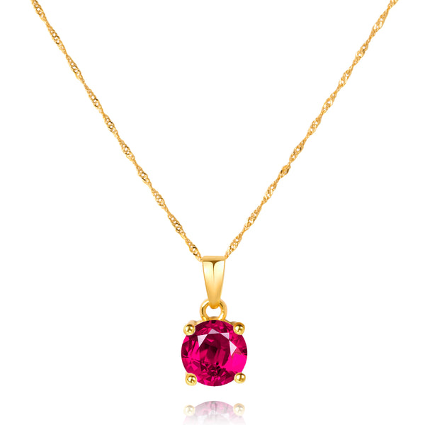 14K Gold Plated CZ Birthstone Necklace