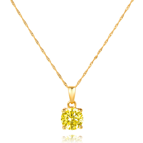 14K Gold Plated CZ Birthstone Necklace