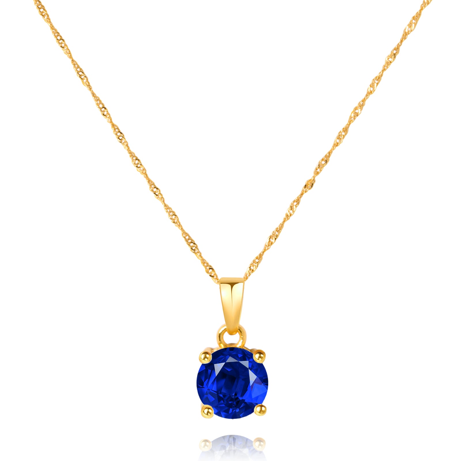 14K Gold Plated CZ Birthstone Necklace